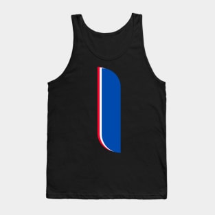 I - Letter A to Z Text Collection Blue, Red & white Colour Tank Top